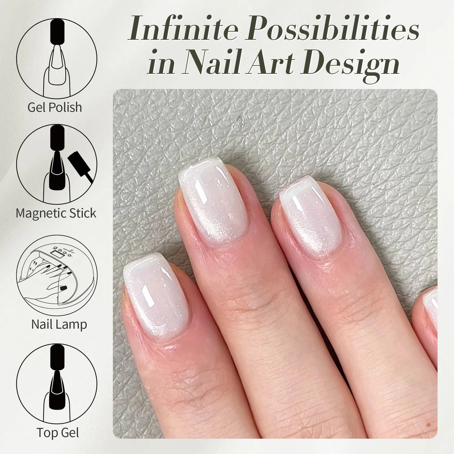 BelleFide™ Milky Cat Magnetic Gel Polish – Enchanting Shimmer with a Soft Glow! ✨💅